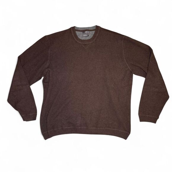 JWN Men’s XXL 100% Cashmere Sweater Brown Crewneck Pullover Soft Luxury Knit - Picture 1 of 6